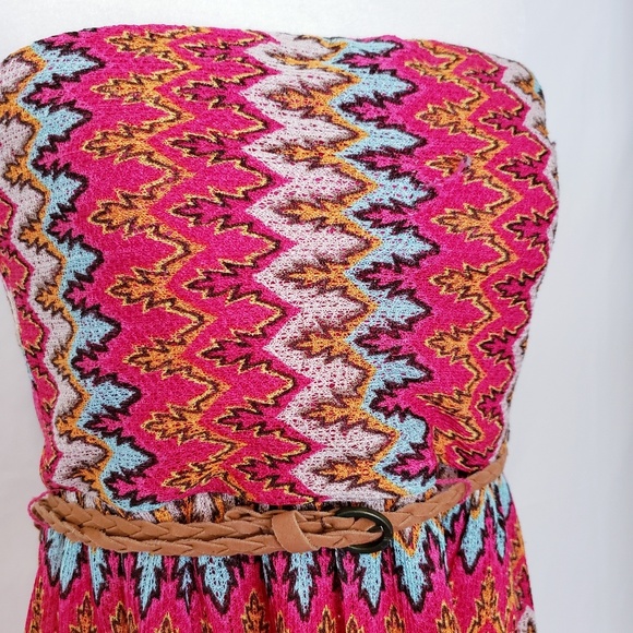 Ruby Rox Strapless Multi-Color Patterned Dress - Picture 2 of 7